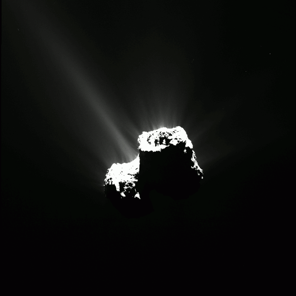 Aproximação ao peri-hélio, animação / Copyright: ESA/Rosetta/MPS for OSIRIS Team MPS/UPD/LAM/IAA/SSO/INTA/UPM/DASP/IDA