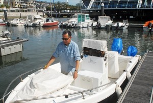 Preparação do barco na Marina Parque das Nações