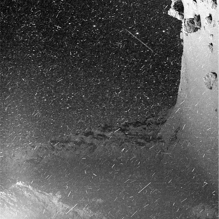 Ambiente desafiante. Copyright ESA/Rosetta/MPS for OSIRIS Team MPS/UPD/LAM/IAA/SSO/INTA/UPM/DASP/IDA