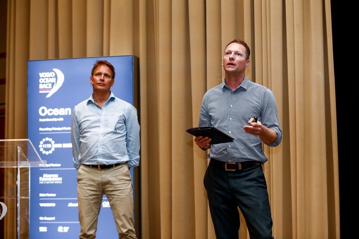 Cape Town stopover. Niklas Kilberg and Dr Toste Tanhua during the Ocean Summit. 07 December, 2017. © Pedro Martinez/Volvo Ocean Race