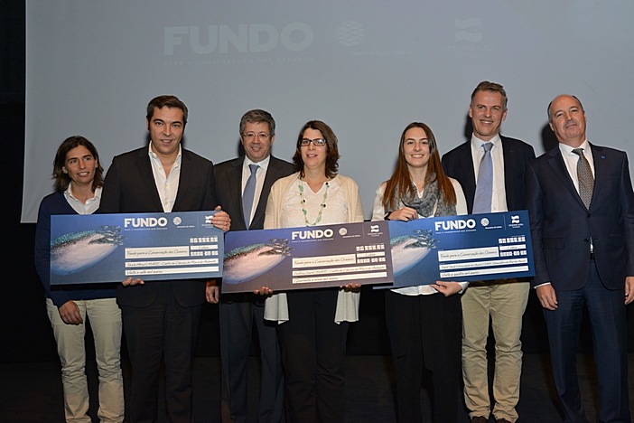 Núria Baylina, diretora de Conservação e Curadora do Oceanário de Lisboa / Henrique Cabral, Shark Attract / José Soares dos Santos, Presidente do Oceanário de Lisboa e Fundação Oceano Azul / Sofia Henriques, FindRayShark / Ana Filipa Sobral, IslandShark / João Falcato, CEO do Oceanário de Lisboa / Emanuel Gonçalves, Administrador da Fundação Oceano Azul. ©Tiago Caramujo